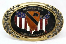 Heritage Buckles "Served In The Damn Proud Of It" Solid Brass Belt Buckle VTG D