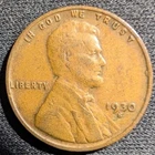 1930-S Wheat Penny Cent Fine or better (F or better) Condition - Single Coin