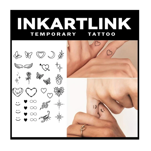 INKARTLINK Tattoo Tech, 2 Sheets Medium Semi Permanent Tattoo, Adult Art Design - product listing photo
