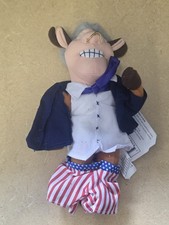 BULL CLINTON plush Famous Meanies NWT beanbag toy 1998 President Bill