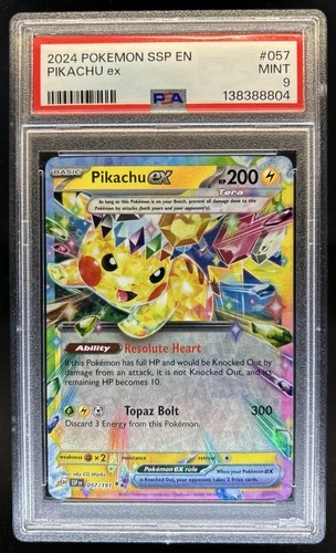 2024 Pokemon Surging Sparks Pikachu Ex #057/191 PSA 9