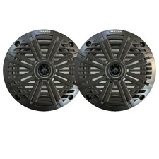Kicker 6.5" 195 Watt Max Boat Audio Speaker Pair w/Salt Water Charcoal Grilles