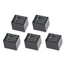 5 Pcs JQC-3FF-S-H DC 12V Coil Electromagnetic Power Relay 4 Pin PCB,BLACK