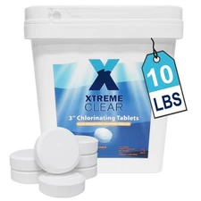 Xtremeclear 3" Stabilized Chlorine Tablets 10 Pounds Swimming Pool Hot Tub Spa