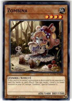 Yu-Gi-Oh TCG Zombina COTD-EN033 1st Edition Regular Common Card NM