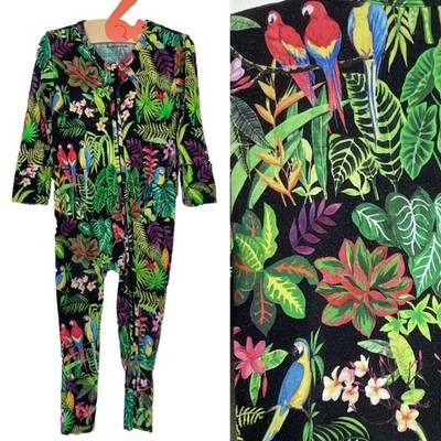 Baby Sleeper MUSE THREADS PARROT JUNGLE Designer Bamboo Tropical Long Slv Footie