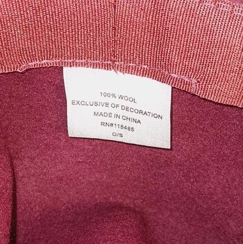 Шляпа бордовая 100% шерсть Praire складная упаковываемая коттедж-клош женская  - Изображение 4 из 4