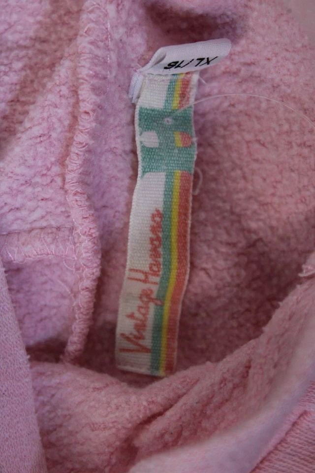 Moletom com capuz vintage Havana infantil meninas zíper completo rosa algodão tamanho 16 - Imagem 3 de 4