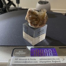 BARYTE WITH CALCITE  ON PLINTH - SIDMOUTH, DEVON, ENGLAND 70g  MF