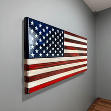 Old Glory Rustic Wooden American Flag