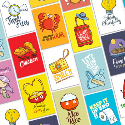 Lustiges Kawaii Zitat Druck Cartoon Bild Poster Wandkunst Wohnkultur Küche Geschenk