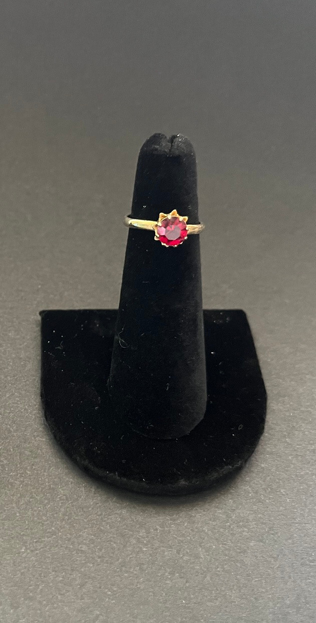 Vintage Single Ruby Ring, adjustable - image 1