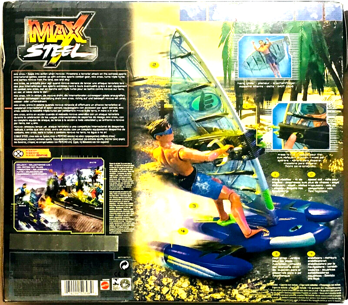 VINTAGE MATTEL MAX STEEL MX33 WIND RAIDER MISSION SET 2 IN 1