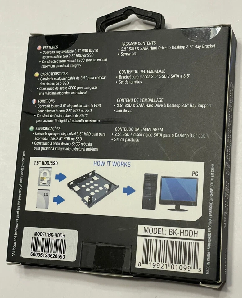 Sabrent 2.5 Inch to 3.5 Inch Internal Hard Disk Drive Mounting Kit (BK-PCBS) - Image 2 of 2