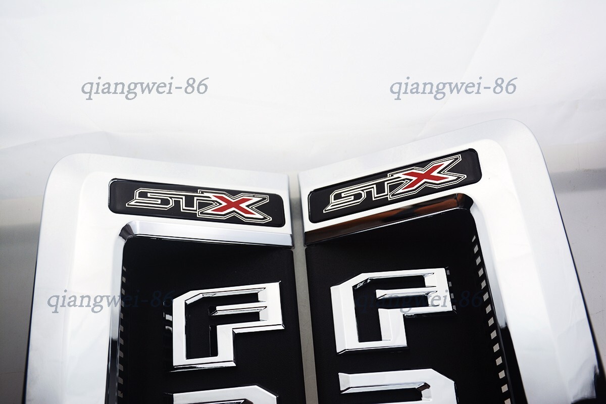 2Pc 6.7L Turbo Side Stroke Emblems Badges for Power 17-23 F250 F350 Chrome Red