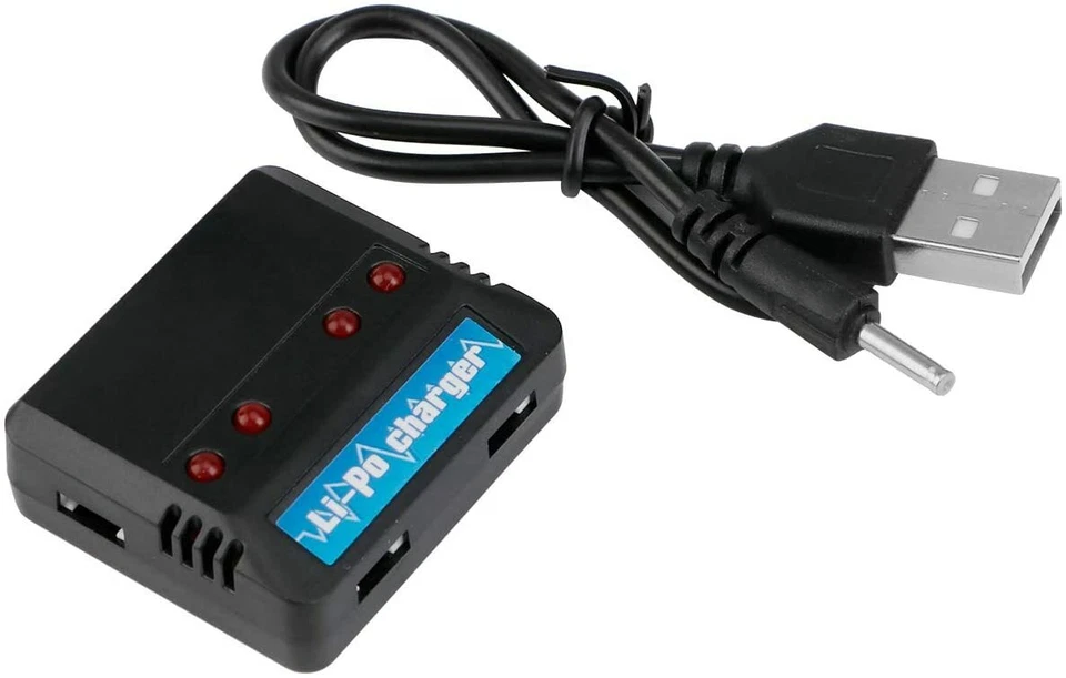 4x 3.7v 300mAh 25C Lipo Akku batterie XH2.54 Stecker mit Ladegerät für FPV Drone - Bild 4 von 4