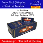 1x FULL BOX DRUM Rolling Papers ( 50 Booklets in Box ) -- SUPER DELIVERY TIME