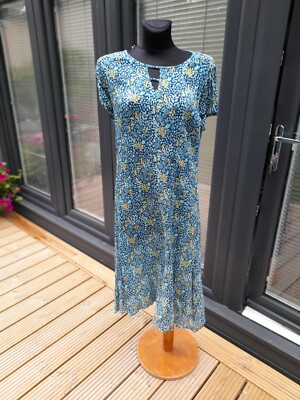 Adini - Teal patterned  crinkle summer dress -Rachel size Large-14-bust 46'' BNWT