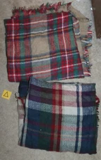 LOT OF 2 * OVERSIZED BLANKET SCARVES (Plaid; 52" X 52") EUC