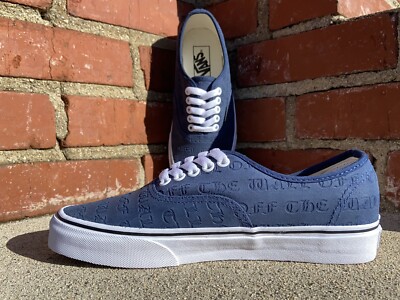 Vans Authentic Deboss Mens Size 9.5 Blue Suede Off The Wall Skate Sneakers Shoes Vans Authentic Deboss OTW Off The Wall Blue Skate Sneaker  main image 4