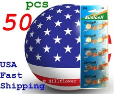 50 pcs AG8 LR55 LR1120 G8 391A L1121 Card 1.5V 0 Hg Alkaline Battery