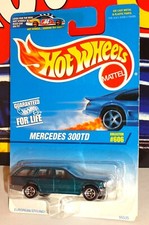 Hot Wheels 1997 Mainline #606 Mercedes 300TD Green w/ 5SPs China Base