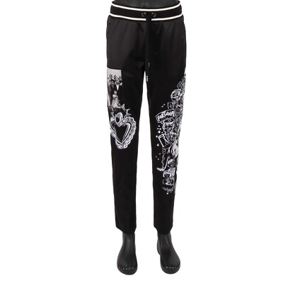 DOLCE & GABBANA DG Logo King Sicily Tradition Jogger Trousers White Black