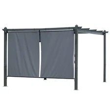 Aoodor 5x6FT Roller Shade Roll up Shad 2 Pack of Cordless Gazebo Pergola Curtain