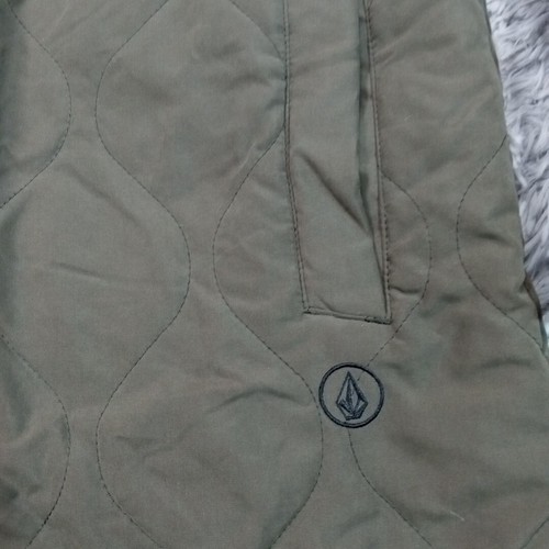 Volcom Jacket Womens L Green Lightweight Snap Up Logo Embroidery Peace - Picture 12 of 17