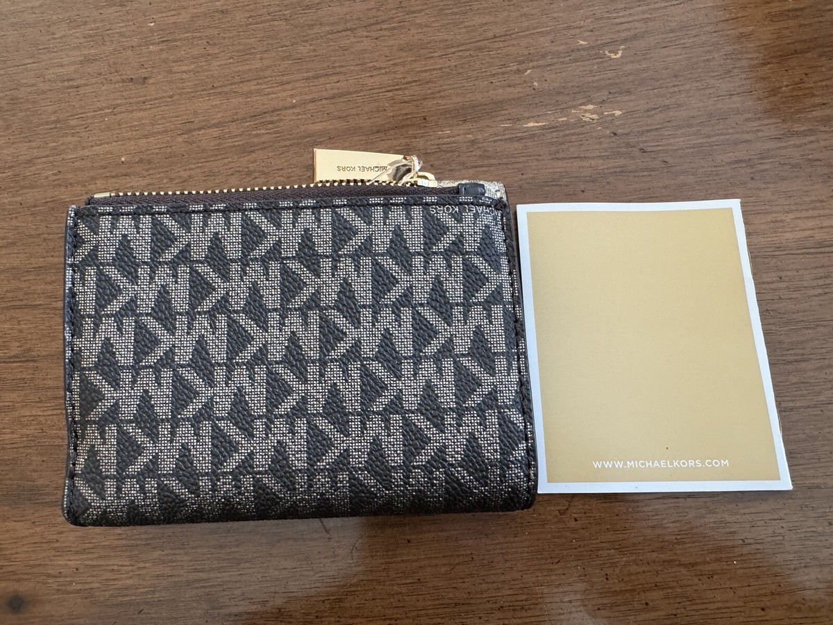 Michael Kors Jet Set Charm Brown/Gold Envelope Tri-Fold