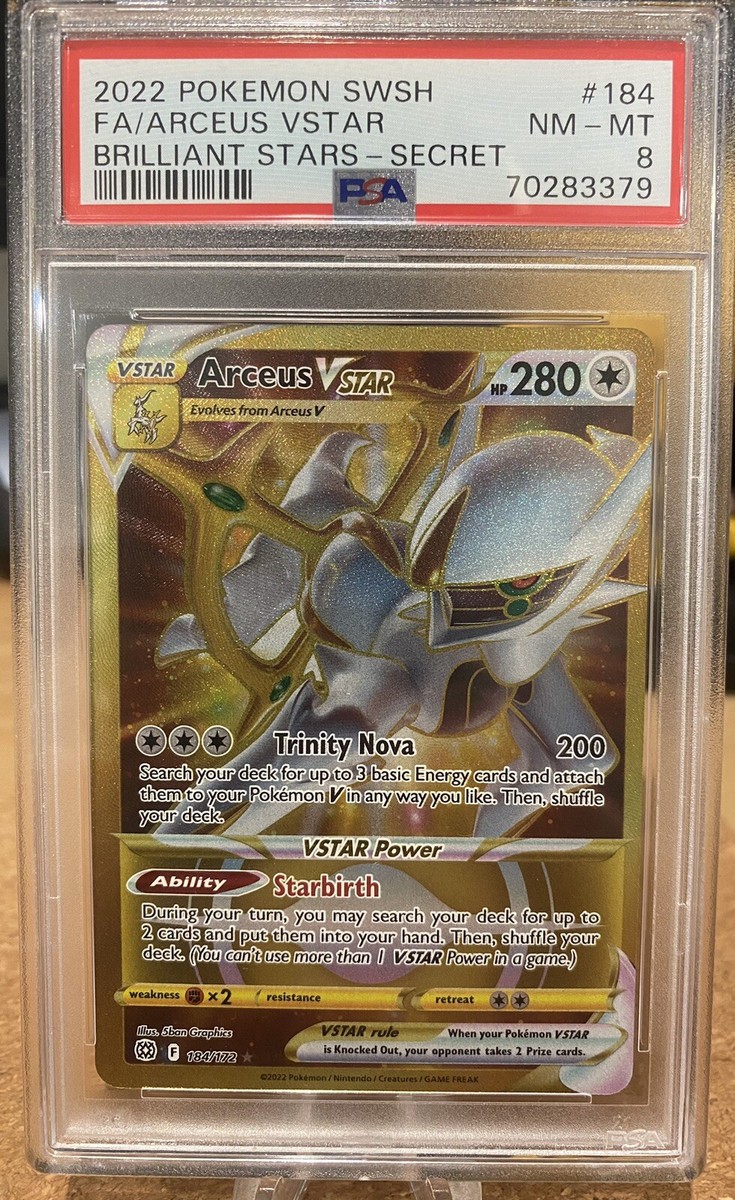 PSA 8 NM/Mint Arceus VSTAR Brilliant Stars Secret Rare #184 | eBay