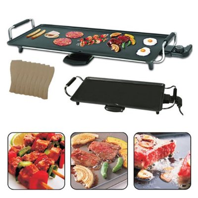 TEPPANYAKI GRILL GROSSE TISCH ELEKTRISCHE HEISPLATTE BBQ GRIDDLE CAMPING 2000W