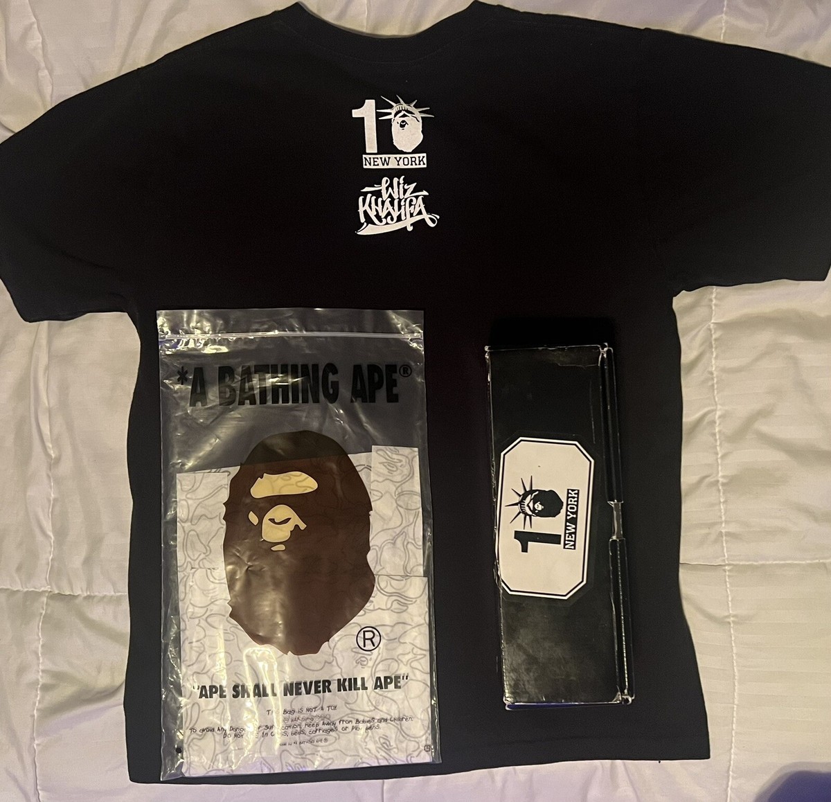 Bape x Wiz Khalifa 10 Year New York T-Shirt, 100% Authentic Bape x Wiz Khalifa 10 Year New York T-Shirt, 100% Authentic