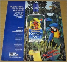 1998 Captain Morgan Parrot Bay Puerto Rican Rum Print Ad 10x12 Advertisement VTG