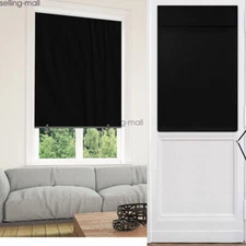100% Blackout Roller Shades Travel Window Curtains Cordless Door Blind 36*72inch