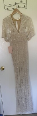 lotus threads beaded dress Off-Shoulder Beaded Fit-and-Flare Wedding Gown  Lotus Threads Bridal