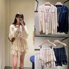 ISABEL MARANT Bohemian Shirt + Vintage Embroidered High-waisted Culottes