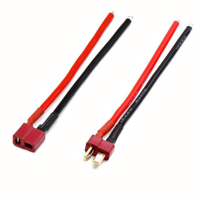 1 Paar T Plug Stecker und Buchse mit Silikon Kabel 10cm 14AWG  Deans  Adapter