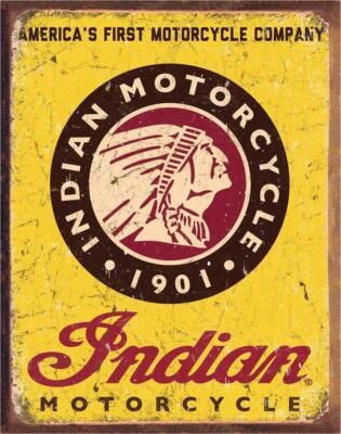 US Schild ca. 30 x 40 Indian Motorcycles -  since 1901 Americas first Motorcycle