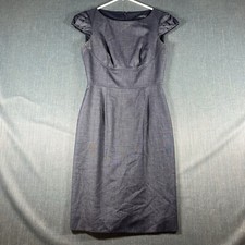 Tahari Womens Sheath Dress Gray Arthur S Levine Short Sleeve Size 0 Polyester