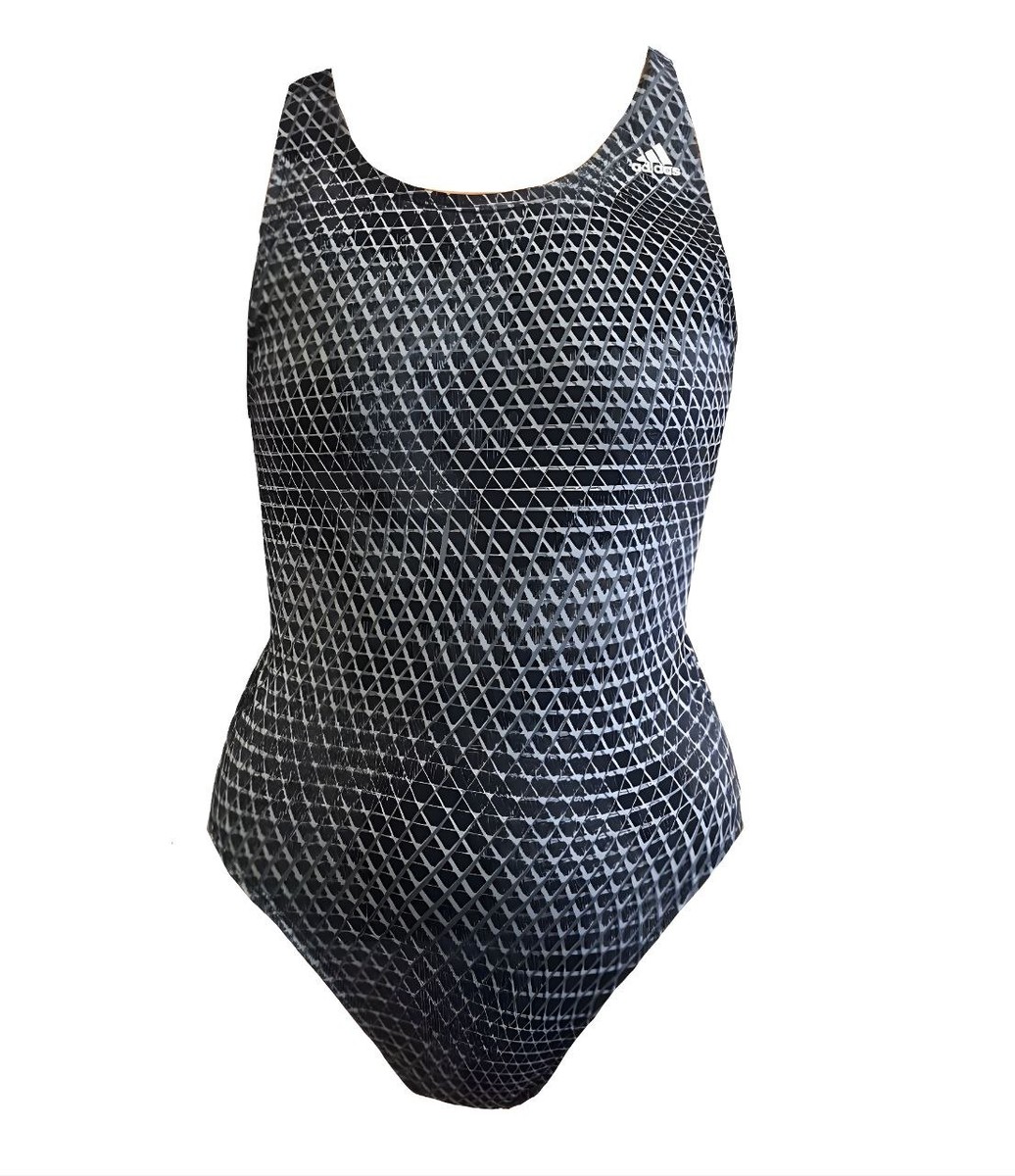 ADIDAS Women's Black Web V-Back One Piece Swimsuit #2APF069