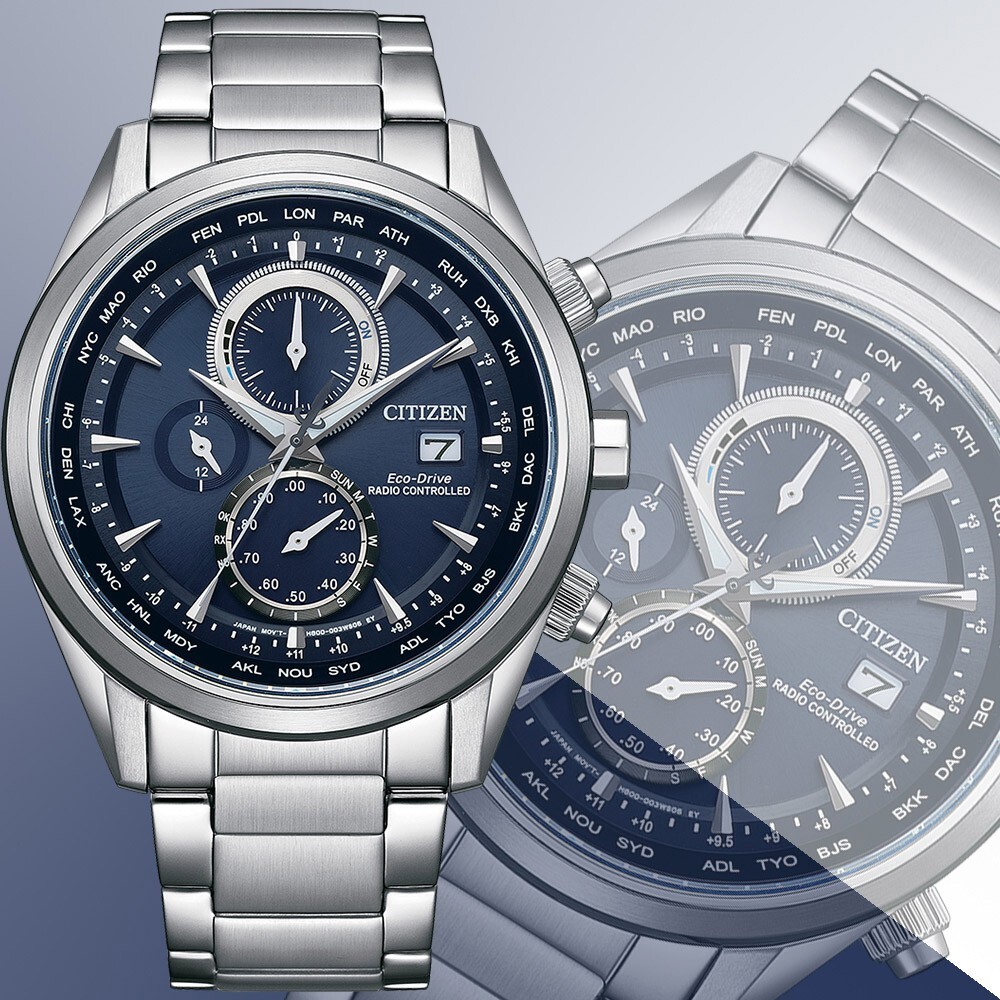 Citizen AT8260-85L Eco-Drive Radio Controlled Blue Perpetual