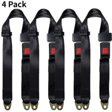 4pack Universal Truck Car Lap Seat Belts 2 Point Adjustable Single Seat Lap