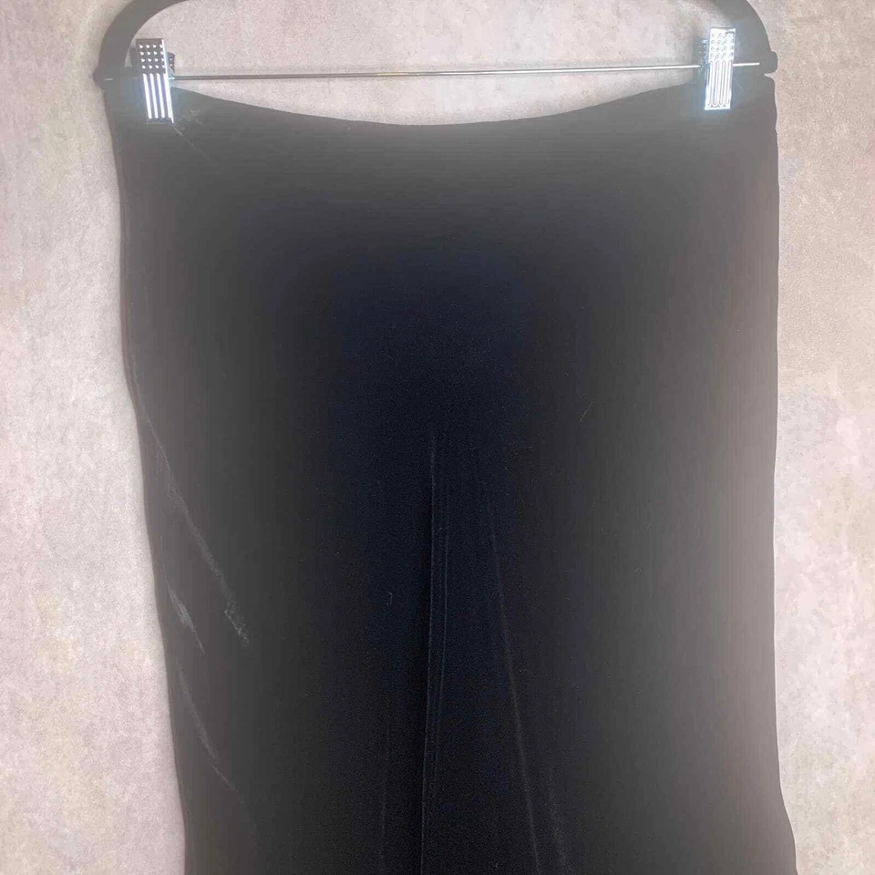 A.B.S. Falda de noche Allen Schwartz para mujer talla 12 negro terciopelo dobladillo asimétrico Foto 2 de 4