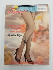 Sophia Elegant Fashion Pantyhose With Rhinestone Hearts Design Butterfly Queen