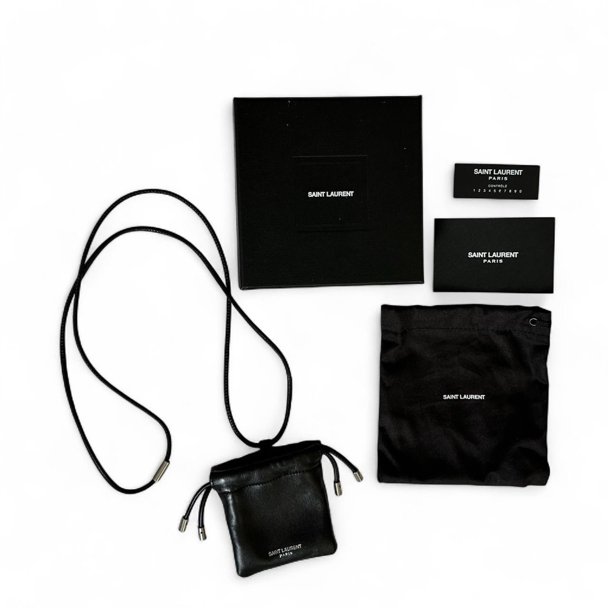 Saint Laurent Leather Pouch Lanyard — never used — original box