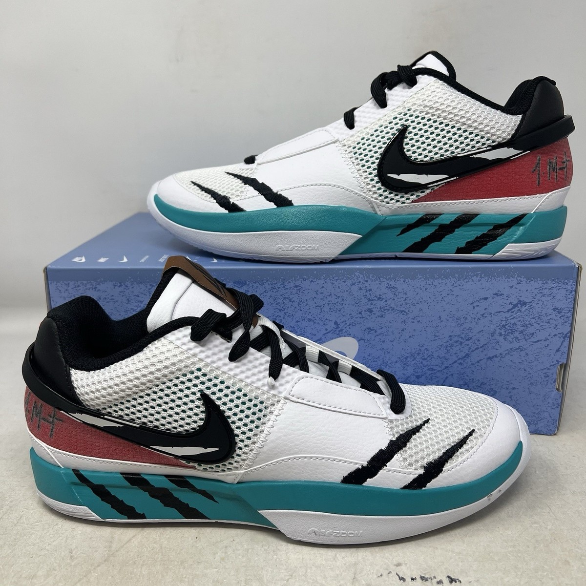 Nike Ja 1 Reverse Scratch Black White Men 8.5 Basketball Shoes No