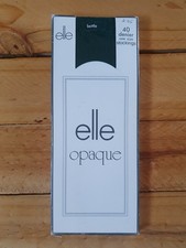 Vintage Elle 40 Denier Opaque Nylon Stockings - One size Bottle Green