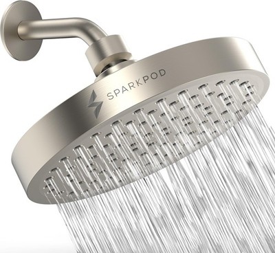 SparkPod Shower Head - High Pressure Rain - 6 Inch, Elegant Brushed Nickel