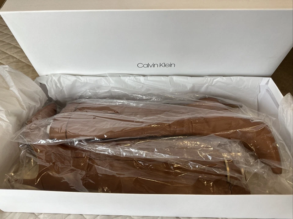 Calvin Klein Glydia Cow Silk Cognac 8.5 knee high Boot — 第 3/4 张图片
